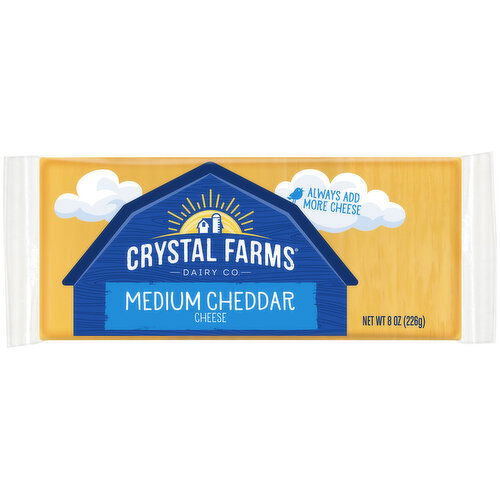 Crystal Farms Cheese, Medium Cheddar