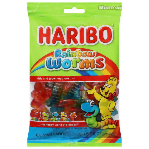 Haribo Rainbow Worms Gummi Candy Share Size