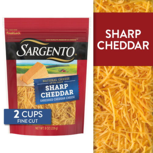 SARGENTO Sargento® Shredded Sharp Natural Cheddar Cheese, 8 oz.