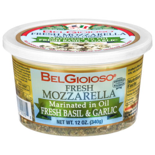BelGioioso Marinated Fresh Mozzarella Fresh Basil & Garlic Natural Cheese