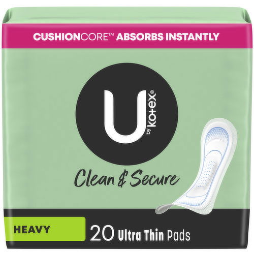 U by Kotex Clean & Secure Ultra Thin Pads, Heavy Absorbency