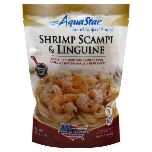 Aqua Star Smart Seafood Sautes Shrimp Scampi & Linguine