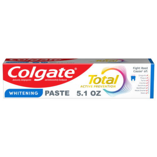 Colgate Total Active Prevention Whitening Toothpaste, Mint