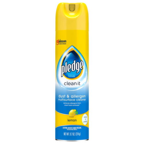 Pledge Clean It Multisurface Cleaner, Lemon, Dust & Allergen