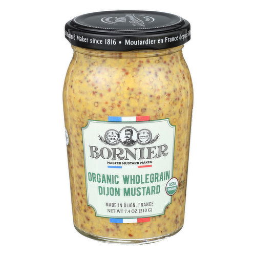 Bornier Dijon Mustard, Organic, Wholegrain