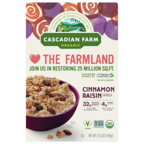 Cascadian Farm Granola, Organic, Cinnamon Raisin