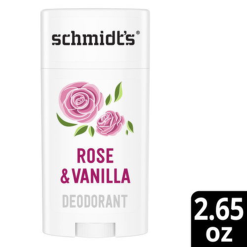 Schmidt's Rose & Vanilla with 24 Hour Odor Protection Aluminum-Free Vegan Deodorant