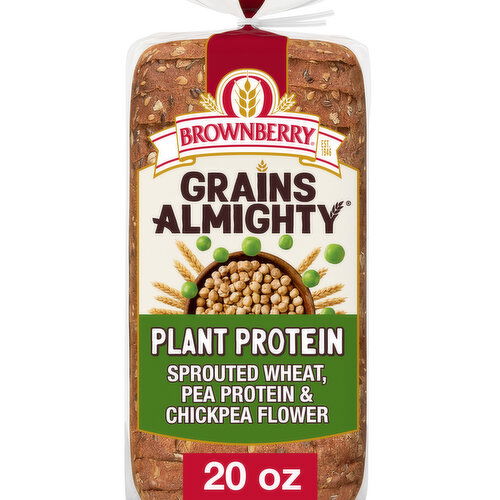 Brownberry Grains Almighty Shelf-Stable Plant Protein Whole Grain Thin Sliced Bread, 20 oz