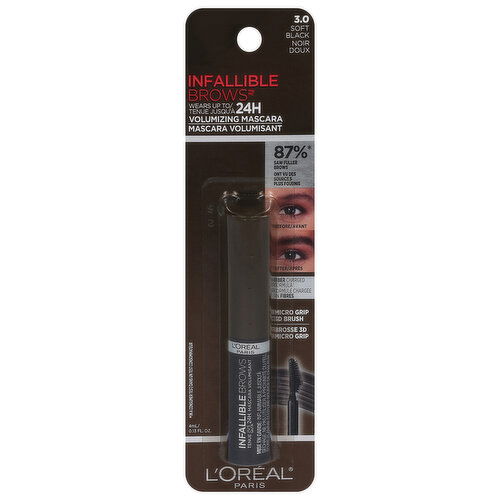 L'Oreal Mascara, 24H, Volumizing, Infallible, 3.0 Soft Black