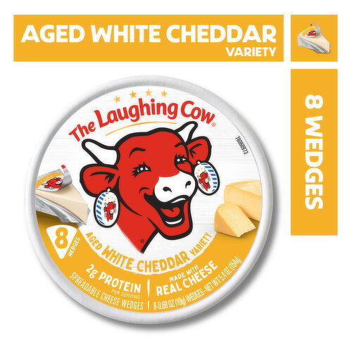 The Laughing Cow Creamy White Cheddar Flavor Spreadable Cheese Wedges