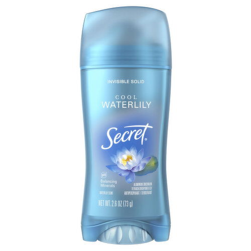 Secret Fresh Secret Fresh Invisible Solid Antiperspirant and Deodorant, Waterlily Scent, 2.6oz