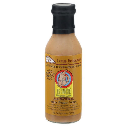 Lotus Restaurant Sauce, All Natural, Spicy Peanut
