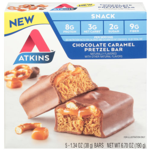 Atkins Pretzel Bars, Chocolate Caramel