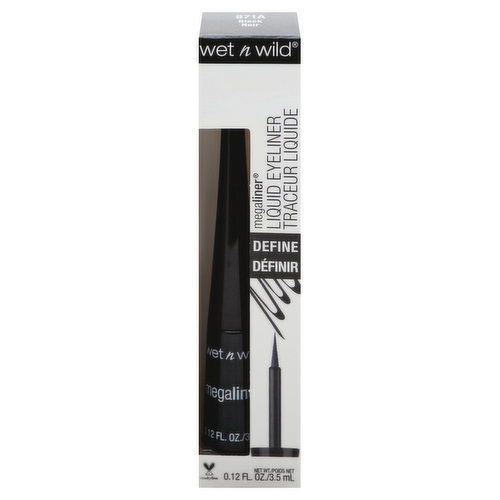 Wet n Wild Megaliner Liquid Eyeliner, Define, Black 871A