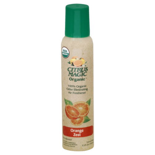 Citrus Magic Organic Air Freshener, Odor Eliminating, 100% Organic, Non-Aerosol, Orange Zest