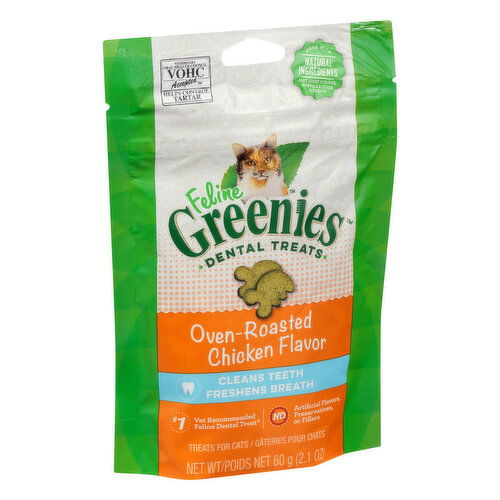 Greenies Treats for Cats, Dental, Feline, Oven-Roasted Chicken