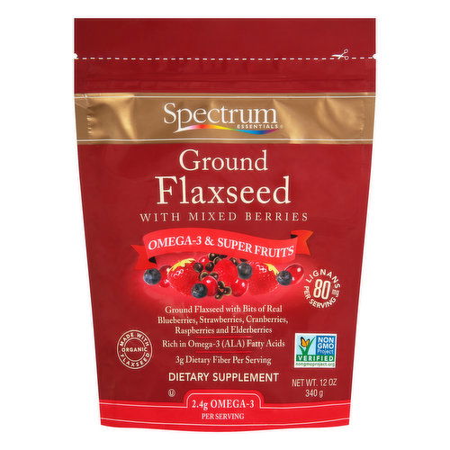 Spectrum Essentials Ground Flaxseed with Mixed Berries Dietary Supplement