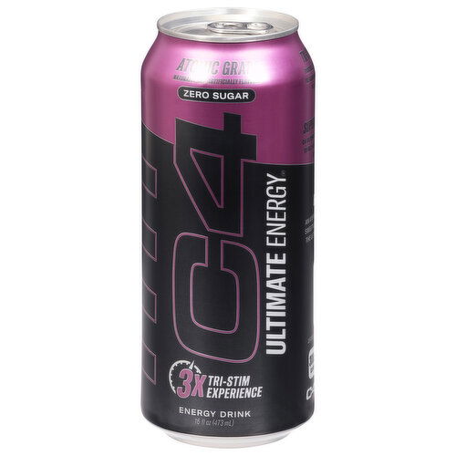 C4 Energy Drink, Zero Sugar, Atomic Grape