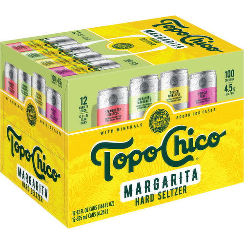 Topo Chico Hard Seltzer Margarita, Variety, 12 Pack