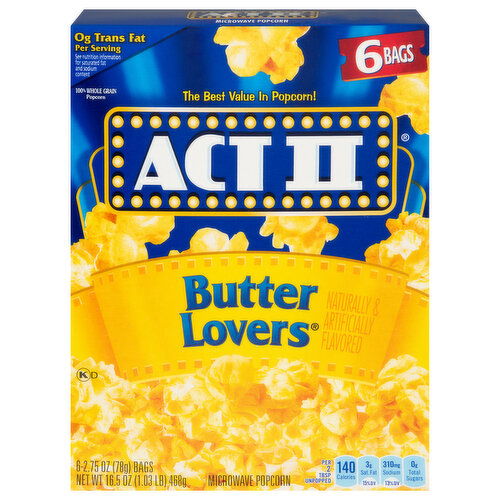 Act II Microwave Popcorn, Butter Lover