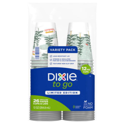 Dixie Paper Cups & Lids, Insulated, Variety Pack