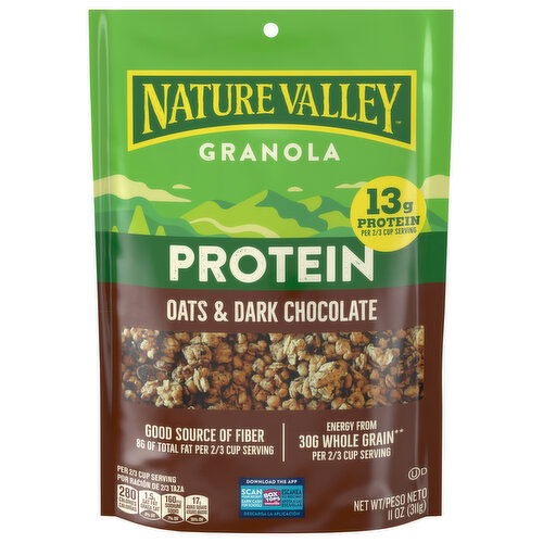 Nature Valley Granola, Oats and Dark Chocolate, Protein