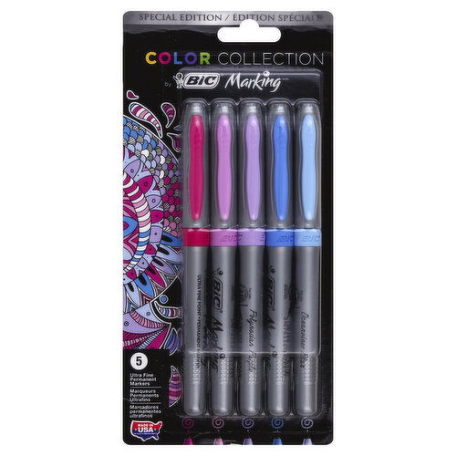 BiC Color Collection Marking Permanent Markers, Ultra Fine, Calm Colors