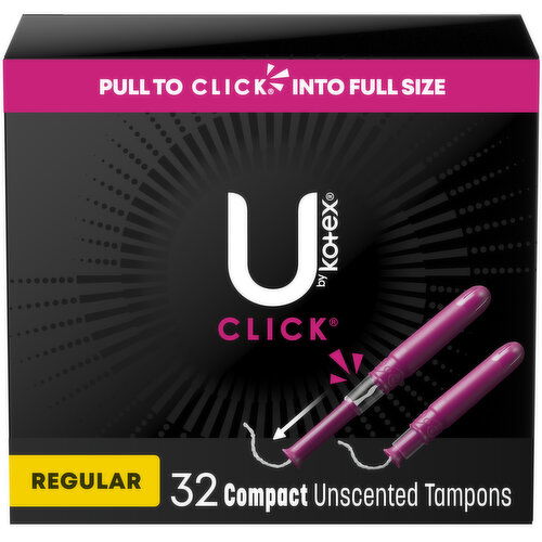 U by Kotex Click Compact Regular Unscented Tampons