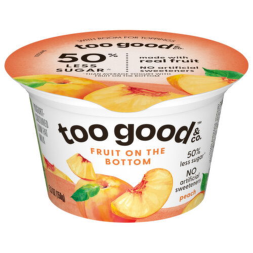 Too Good & Co. Yogurt, Fruit on the Bottom, Peach