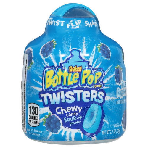 Baby Bottle Pop Candy, Blue Raspberry, Twisters, Ages 4+