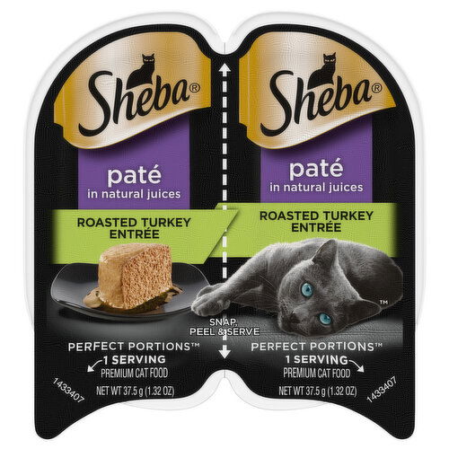 Sheba Perfect Portions Cat Food, Pate in Natural Juices, Roasted Turkey Entree