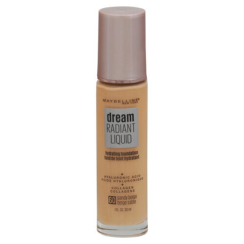 Maybelline Dream Radiant Liquid Foundation, Hydrating, Sandy Beige 60