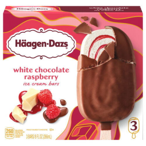 Haagen-Dazs Ice Cream Bars, White Chocolate Raspberry