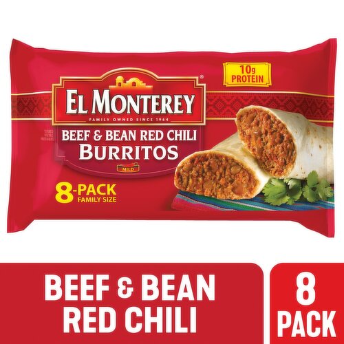 El Monterey Beef and Bean Red Chili Burritos, Family Size