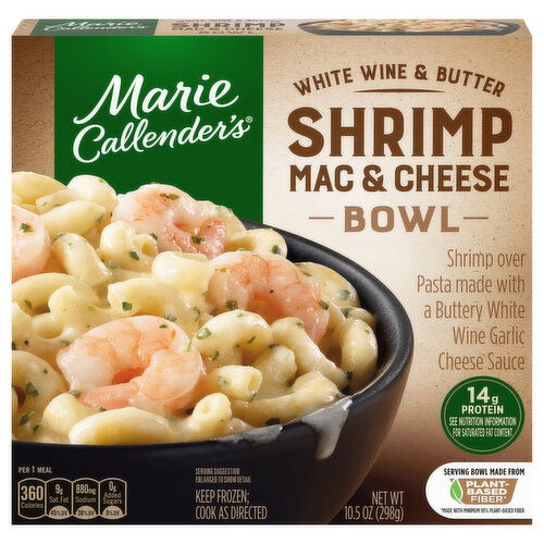 Marie Callender's White Wine and Butter Shrimp Mac & Cheese Bowl Frozen Meal
