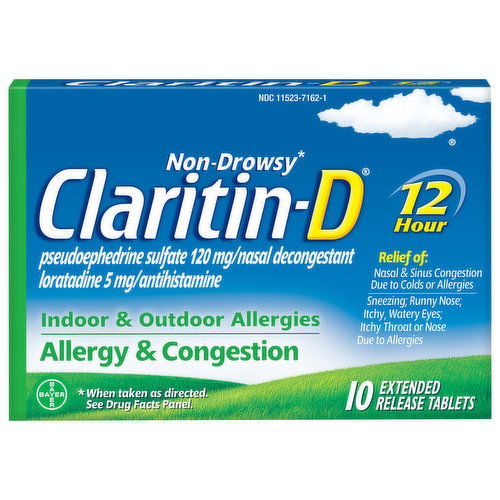 Claritin-D Allergy & Congestion, Extended Release Tablets