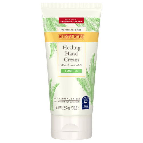 Burt's Bees Hand Cream, Healing, Aloe & Rice Milk, Sensitive