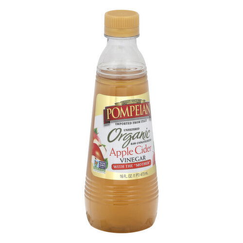 Pompeian Vinegar, Organic, Apple Cider