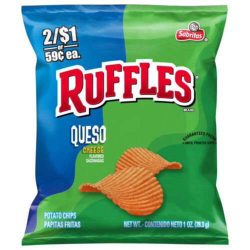 Ruffles Potato Chips, Queso Cheese Flavored