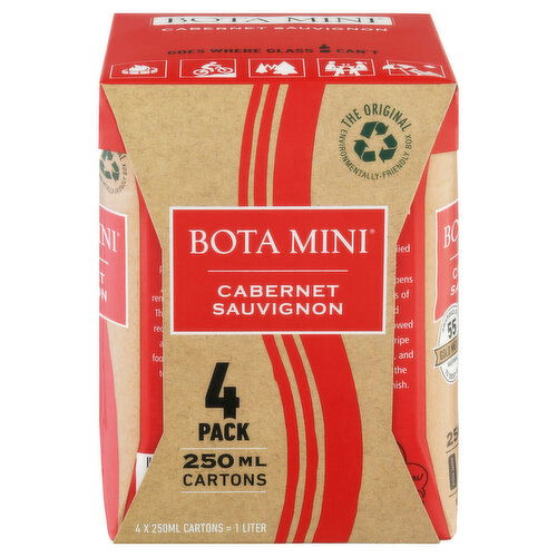 Bota Mini Cabernet Sauvignon, California, 4 Pack