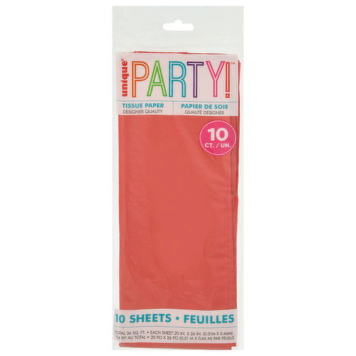 Unique Party! Tissue Paper, Red