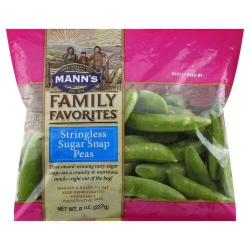 Mann's Family Favorites Sugar Snap Peas, Stringless