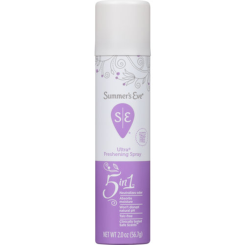 Summer's Eve Freshening Spray, Ultra, 5 in 1