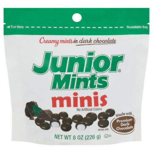 Junior Mints Creamy Mints, in Dark Chocolate, Minis