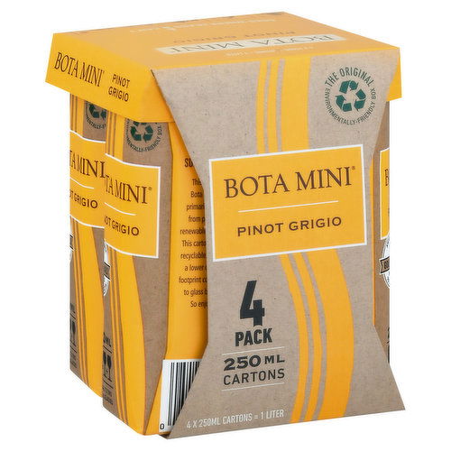 Bota Mini Pinot Grigio, California, 4 Pack