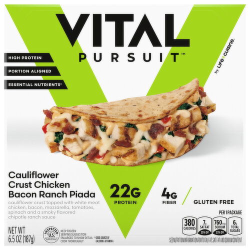 Vital Pursuit Piada, Chicken Bacon Ranch, Cauliflower Crust