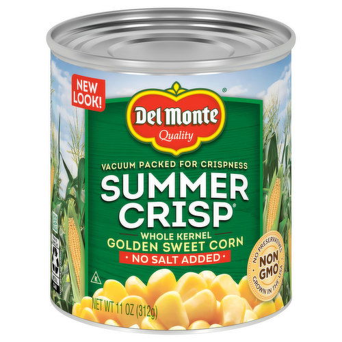 Del Monte Summer Crisp Golden Sweet Corn, No Salt Added, Whole Kernel