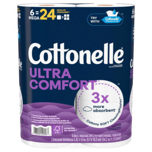 Cottonelle Ultra Comfort Toilet Paper, Mega Rolls, 2-Ply Sheet