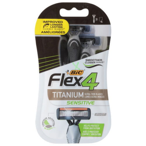 BiC Flex 4 Razors, Titanium, Sensitive