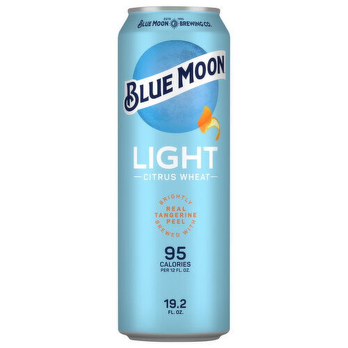 Blue Moon Beer, Light, Citrus Wheat